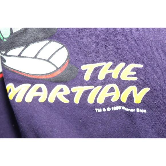 Vintage 1996 Marvin the Martian x Looney Tunes Crew Sweatshirt Purple XL H12289 - Picture 4 of 10